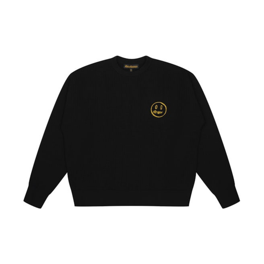 Drew House Sketch Mascot Waffle Sweater Black