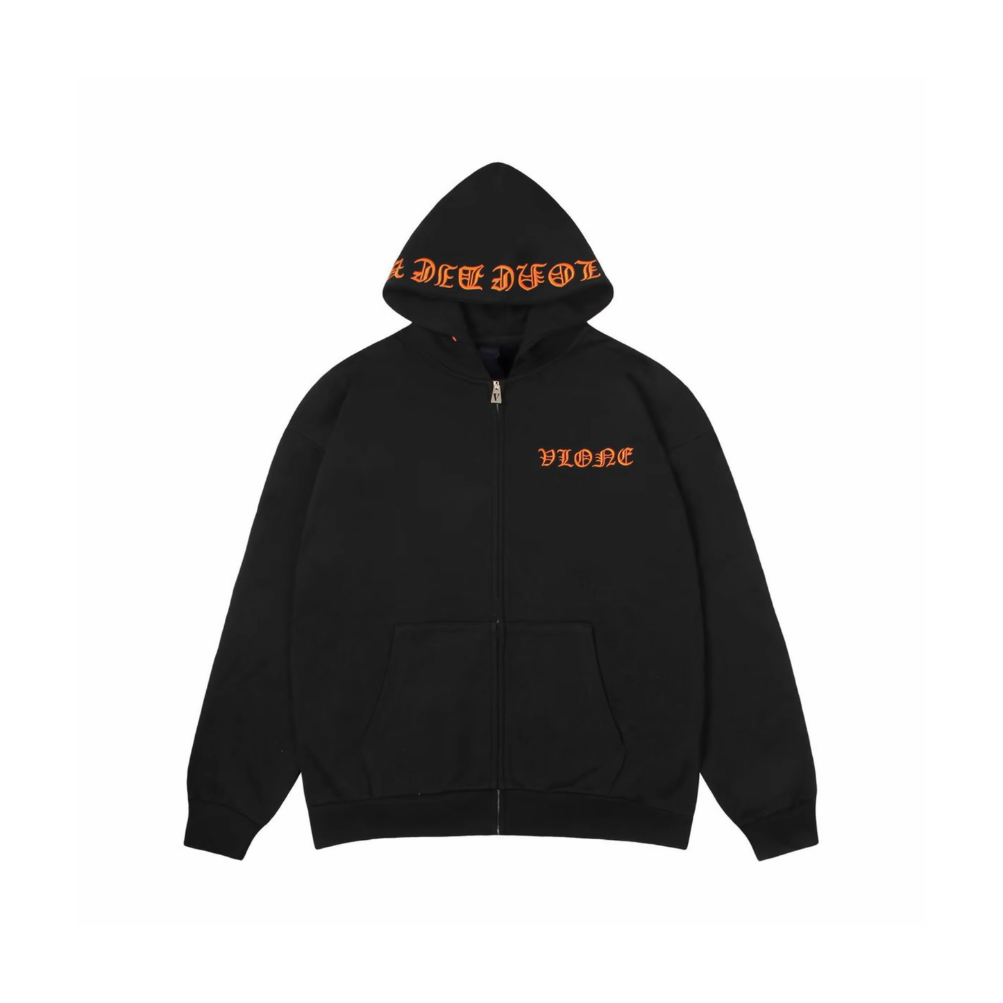 VLONE Gothic Zip Up Hoodie Black