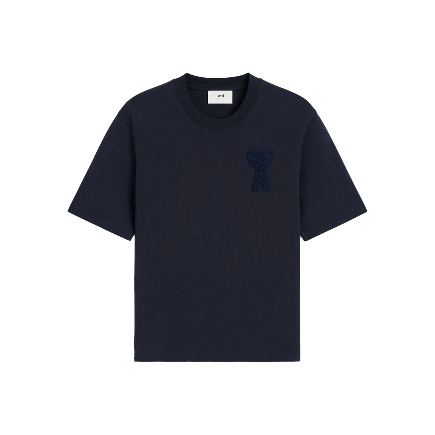 AMI PARIS Ami De Coeur Patch Tee Navy Blue SS25