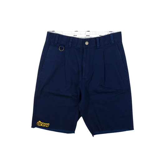 Drew House Stretch Twill Pleated Shorts Navy