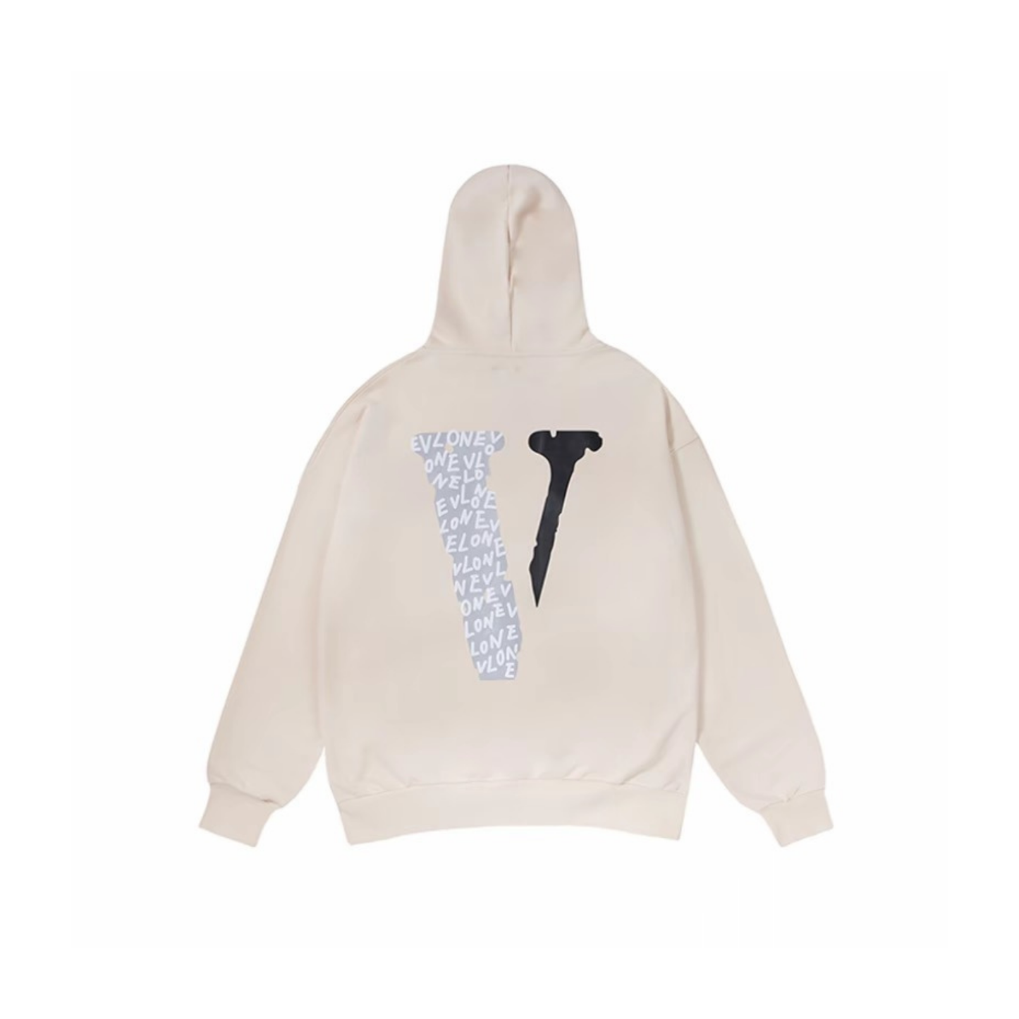 VLONE Love Logo Zip Hooded Jacket Cream