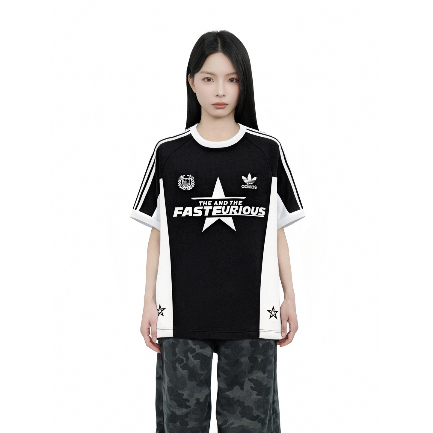 Adidas Adicolor Classics 3-Stripes Tee Black Star Patchwork KB2459