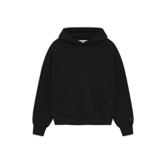 Fear of God Essentials Classic Fit Fleece Hoodie Jet Black SS25