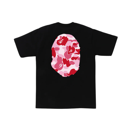 BAPE ABC Camo Big Head Ape Tee Black Pink Back