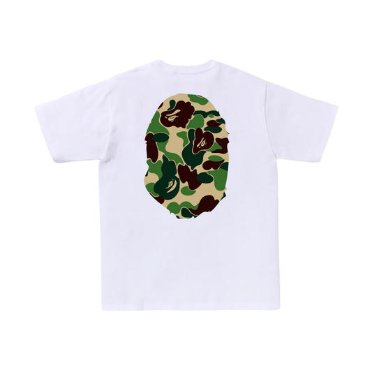 BAPE ABC Camo Big Head Ape Tee White Green Back