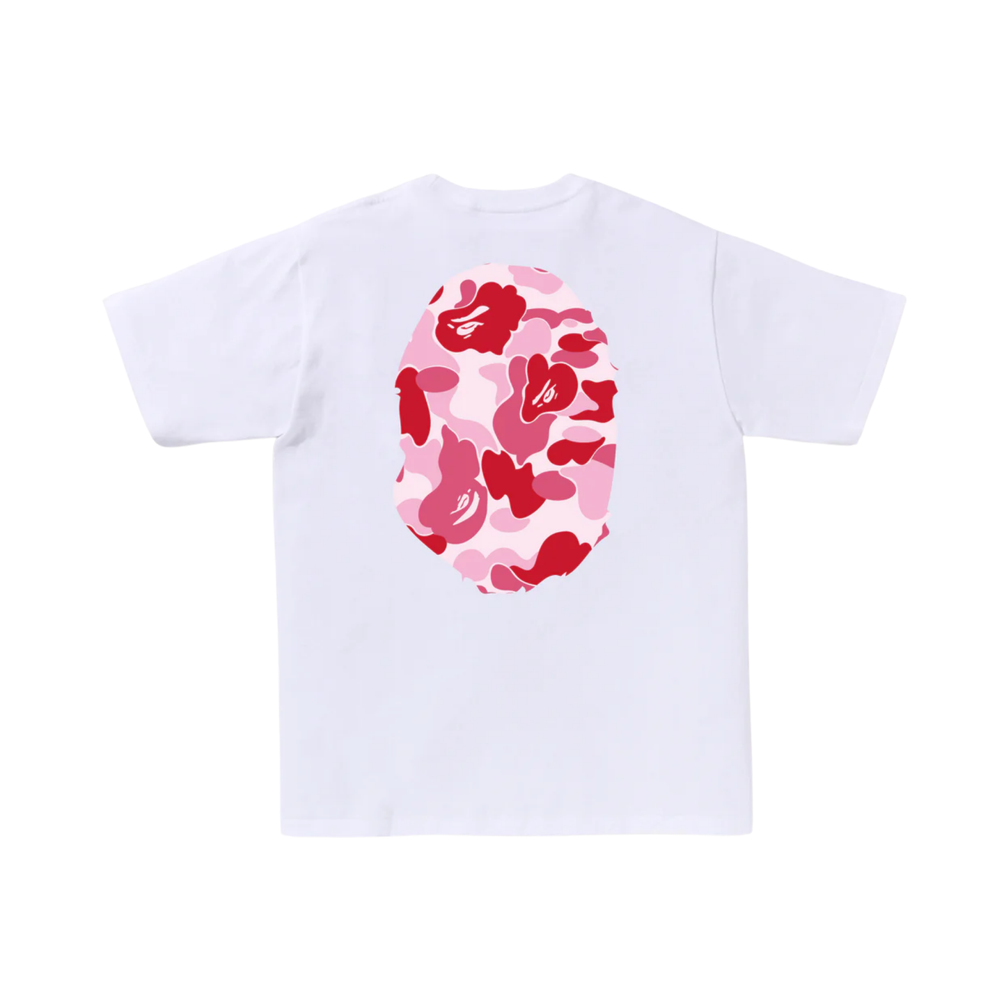 BAPE ABC Camo Big Head Ape Tee White Pink Back