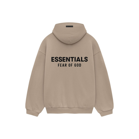 Fear of God Essentials Core Logo Fleece Hoodie Desert Sand FW24 Back