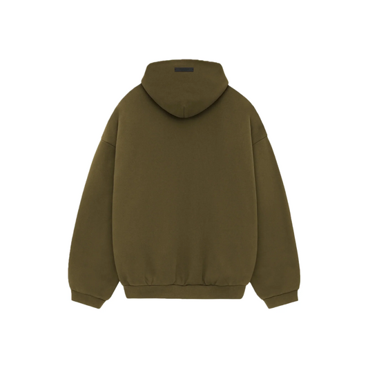 Fear of God Essentials Fleece Hoodie II Olive FW24 Back