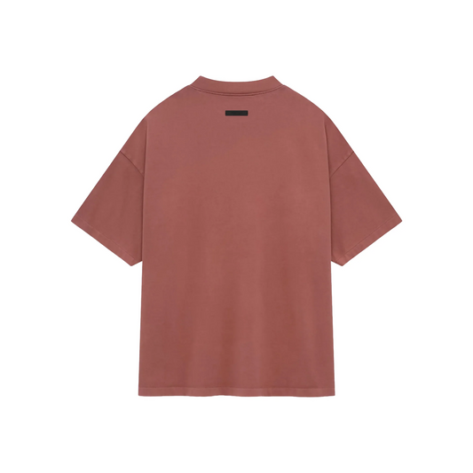 Fear of God Essentials Heavy Crewneck Tee Crimson FW24 Back
