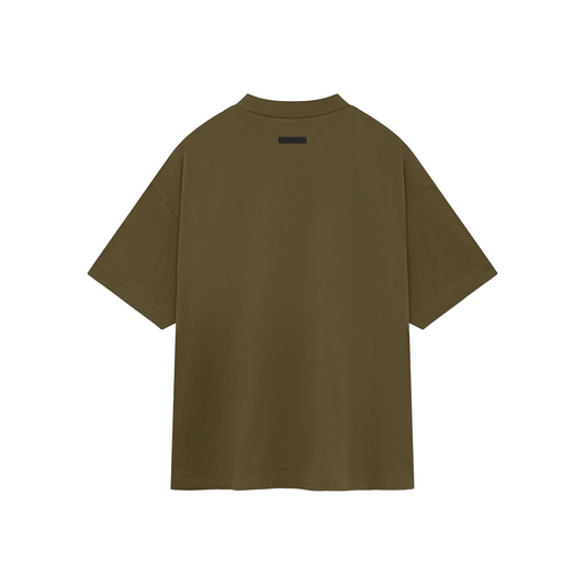 Fear of God Essentials Jersey Crewneck Tee Olive FW24 Back