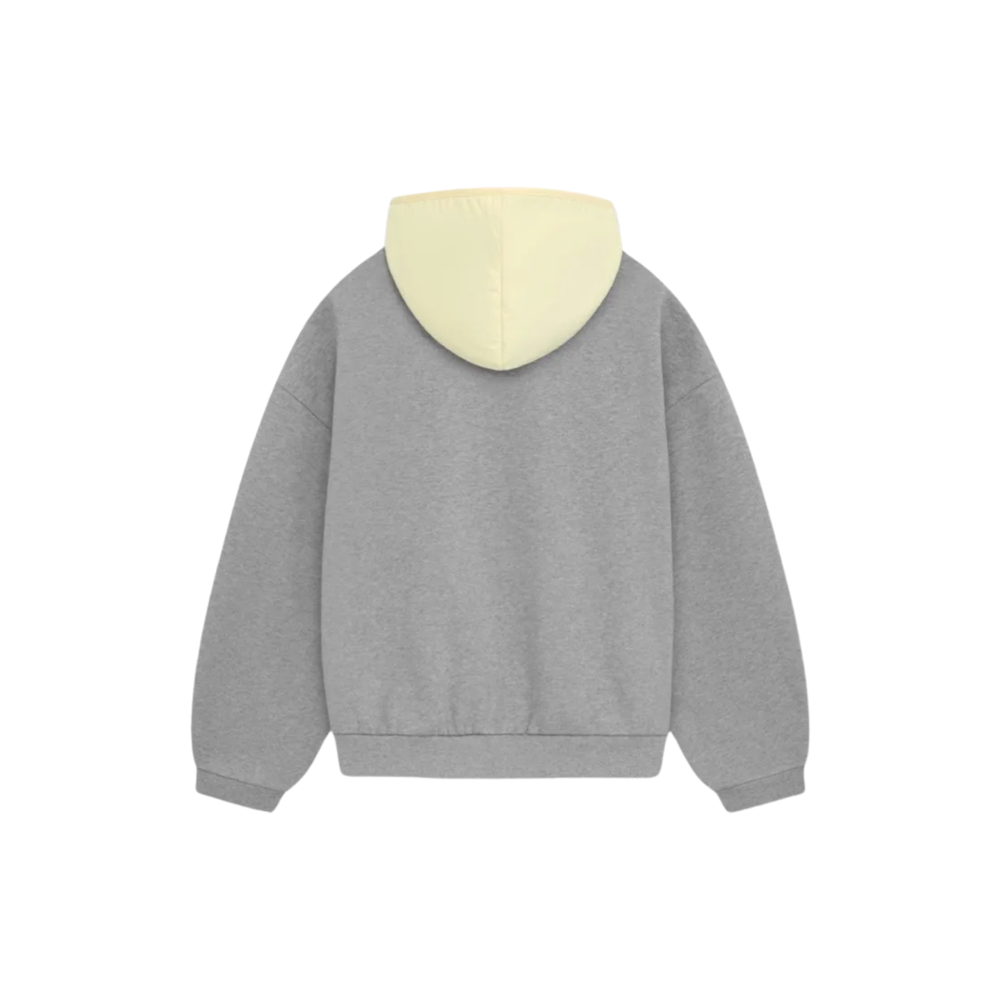 Fear of God Essentials Nylon Fleece Hoodie Dark Heather Oatmeal Garden Yellow SS24 Back