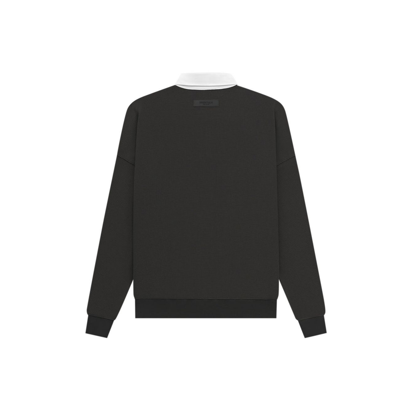Fear of God Essentials Waffle Henley Rugby Polo Off Black SS23 Back