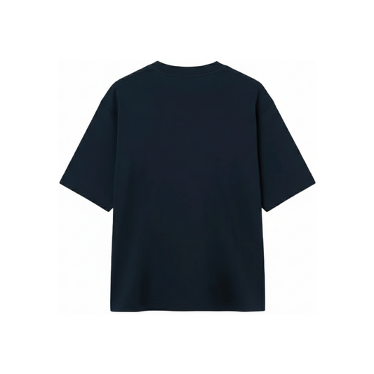 Gucci Cotton Jersey T-Shirt with Gucci Print Navy Back