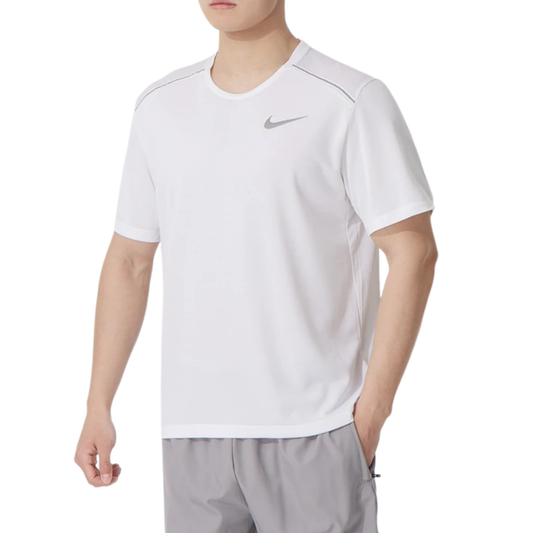 Nike Dri-Fit Miler Tee White AJ7566-100 Model Front