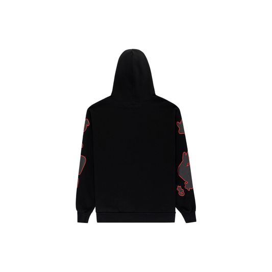 Sp5der Beluga Outline Hoodie Black Back