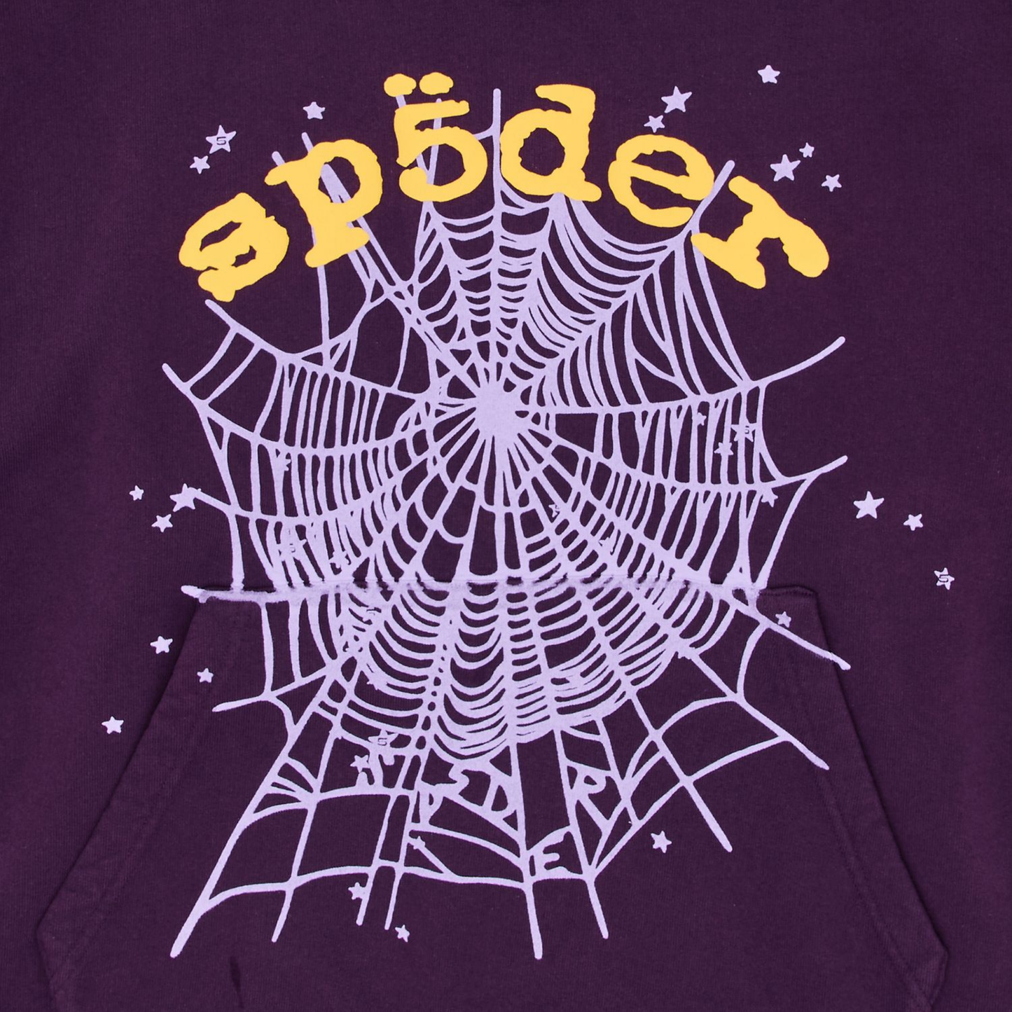 Sp5der OG Web V2 Hoodie Purple Front Logo