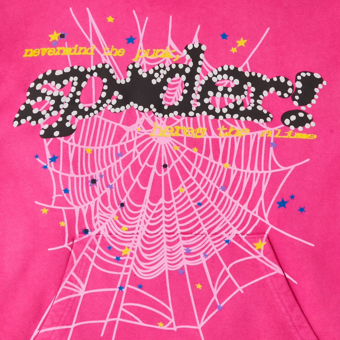 Sp5der P*nk V2 Hoodie Pink Front Logo