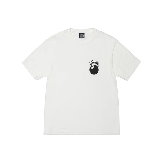 Stรผssy 8 Ball Pigment Dyed Tee White Front