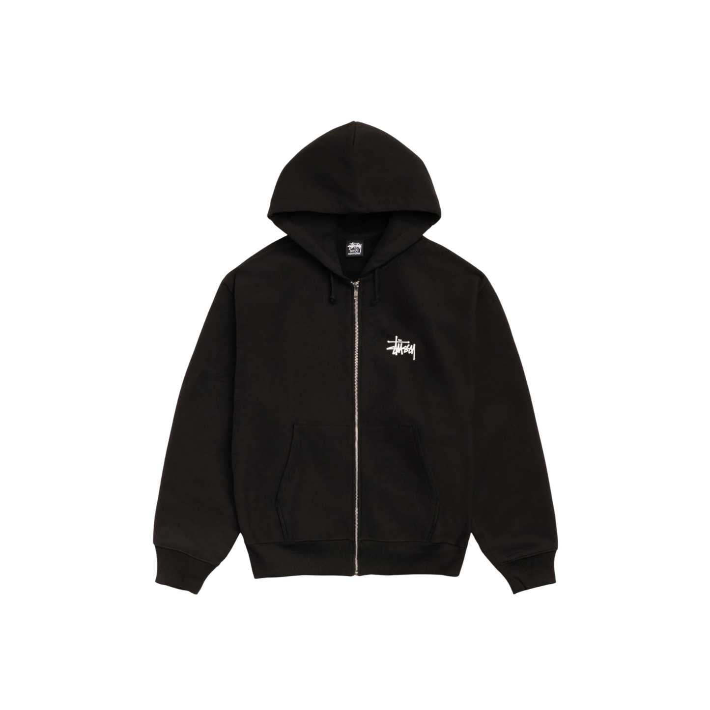 Stüssy Basic Zip Hoodie Black Front
