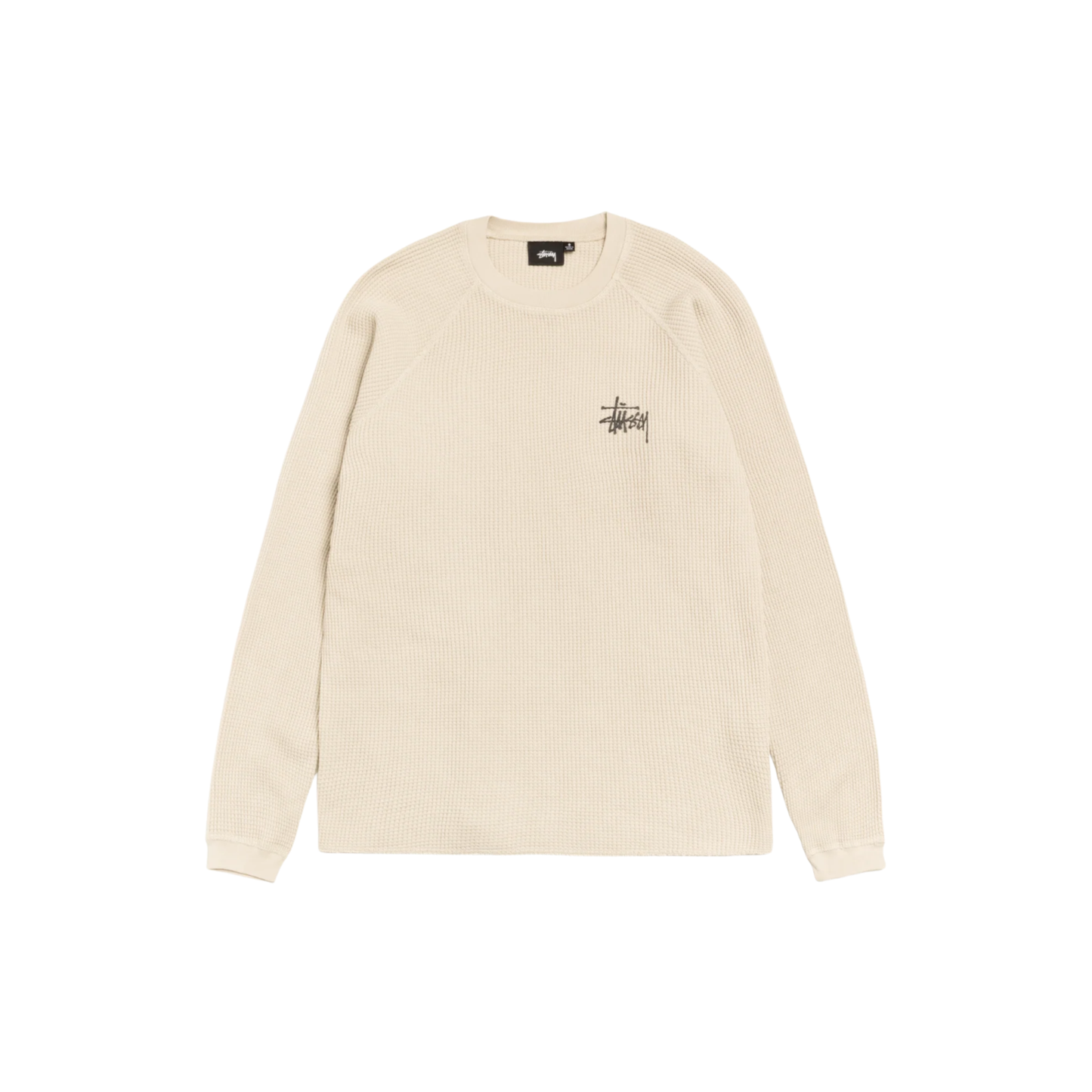 Stüssy Raglan Thermal Long Sleeve Crew Bone Front