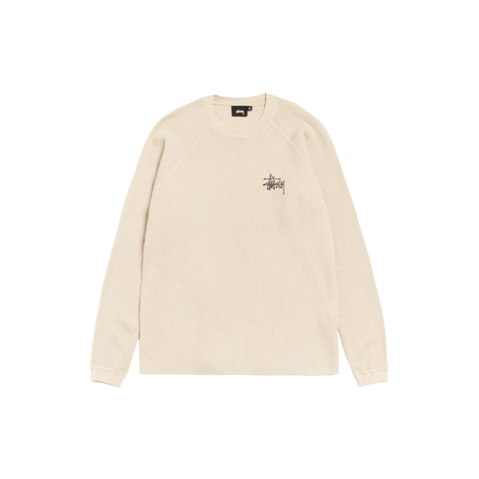 Stüssy Raglan Thermal Long Sleeve Crew Bone Front