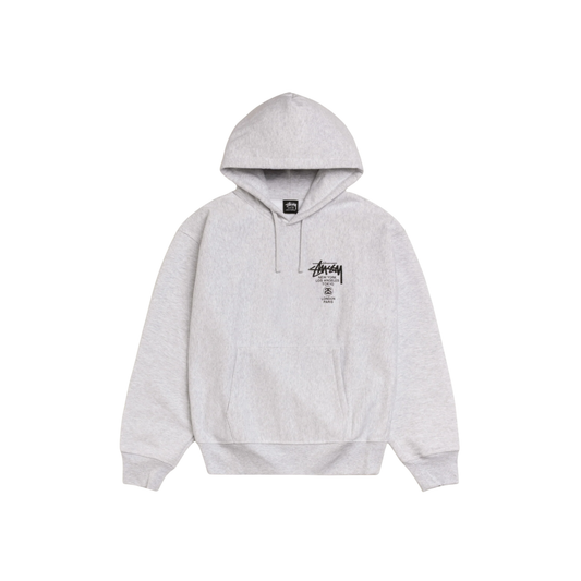Stüssy World Tour Hoodie Ash Heather Front
