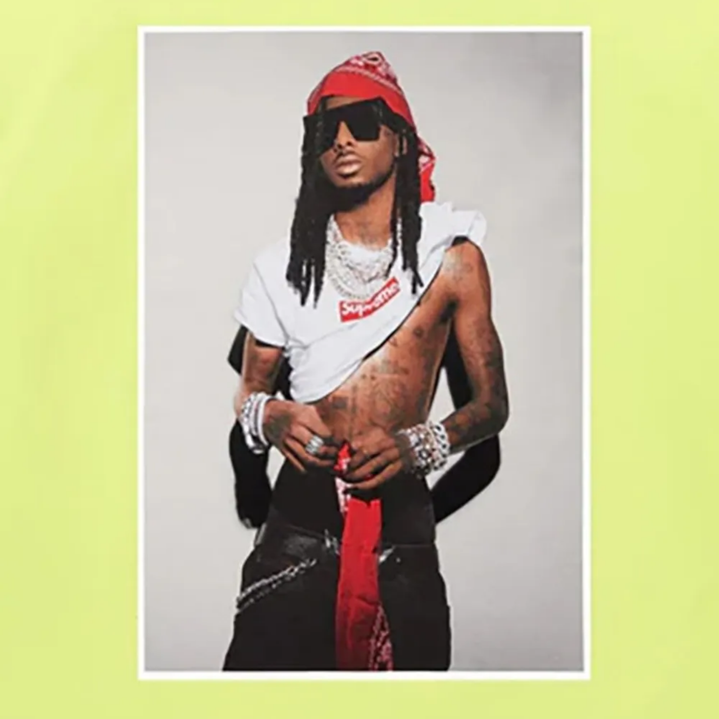 Supreme Playboi Carti Tee Pale Green Front Logo