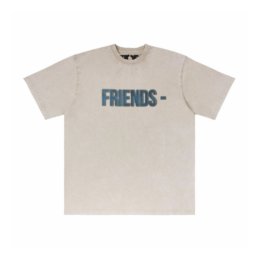 VLONE Friends Washed Denim Tee Beige Front