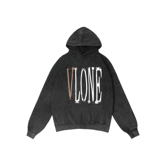 VLONE Live Alone Die Alone Hoodie Black Brown Front