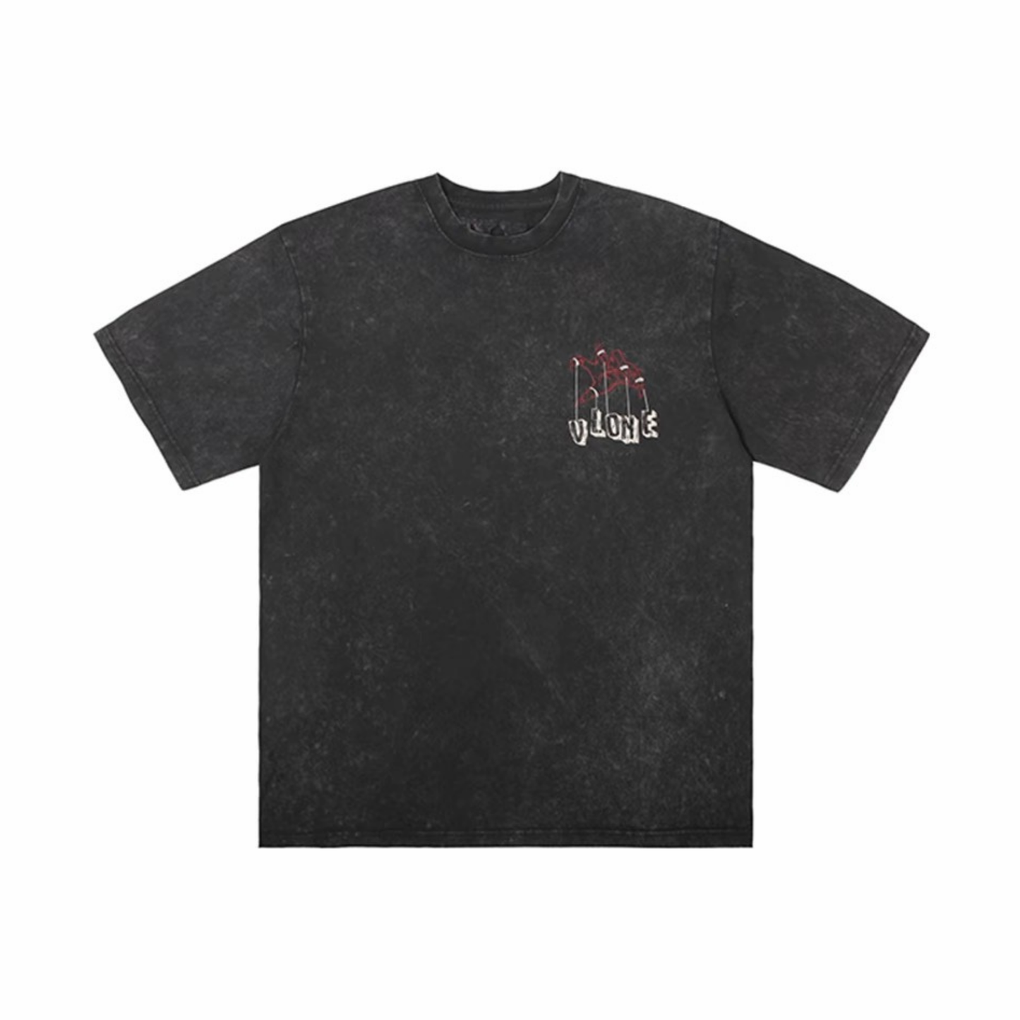 VLONE Marionette Logo Washed Tee Black Front