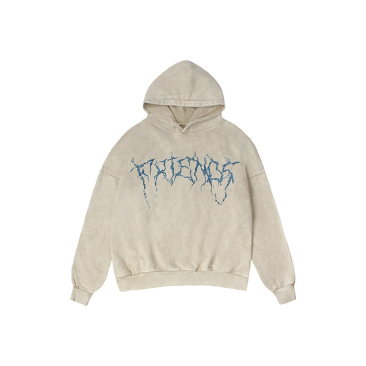 VLONE Revenge Blue Lightning Hoodie Beige Front