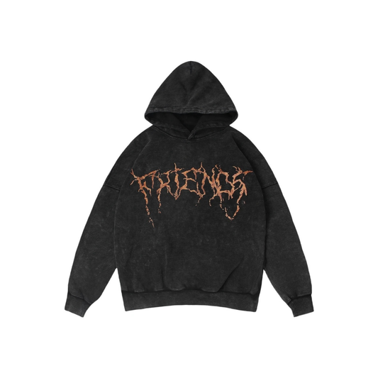 VLONE Revenge Orange Lightning Hoodie Black Front