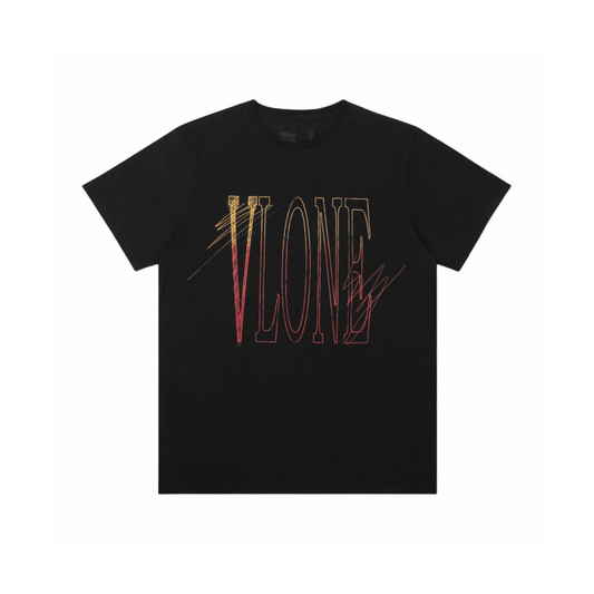 VLONE Staple Tee Black Orange SS25 Front