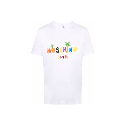 Moschino Swim Cartoon Logo Tee White