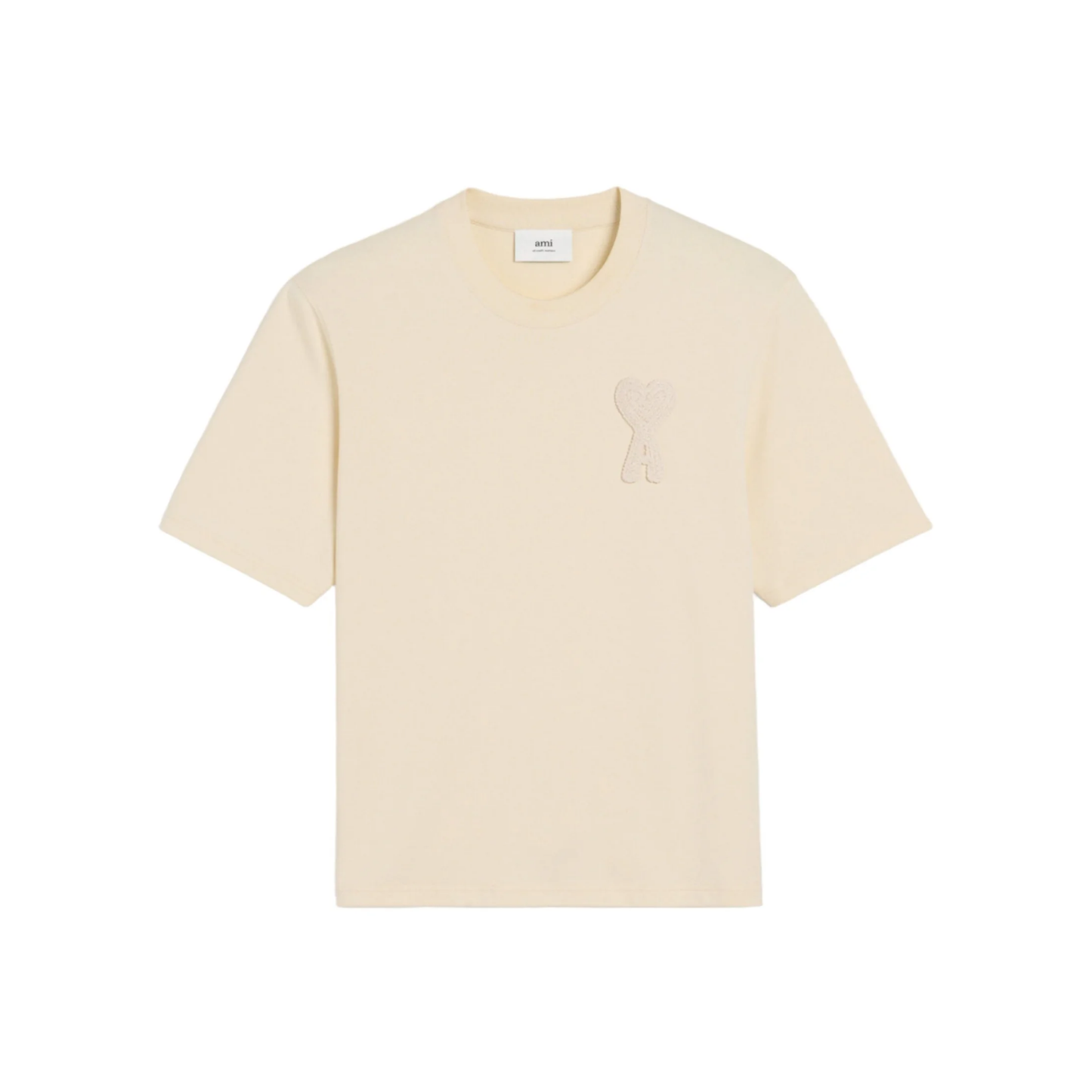 AMI PARIS Ami De Coeur Patch Tee White Cream SS25