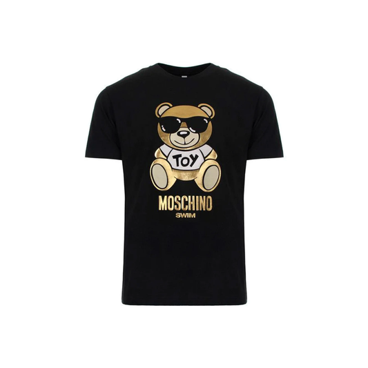 Moschino Swim Toy Bear Gold Foil Tee Black