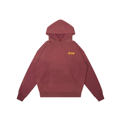 Drew House Scribble Boxy Hoodie Faded Maroon