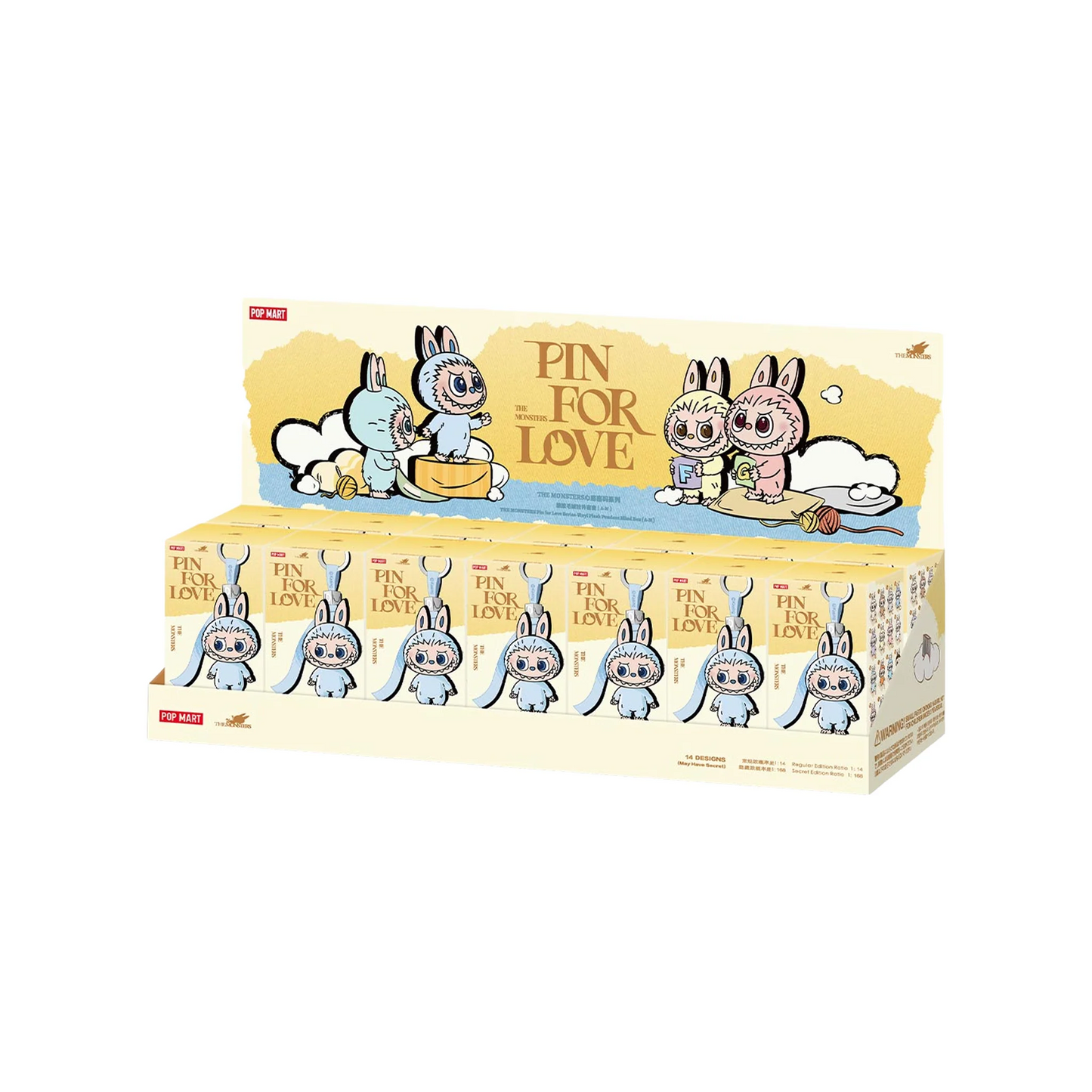 POP MART LABUBU THE MONSTERS PIN FOR LOVE SERIES - Vinyl Plush Pendant Blind Box (A-M)