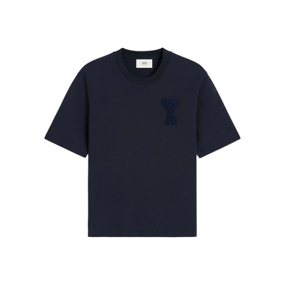AMI PARIS Ami De Coeur Patch Tee Navy Blue SS25