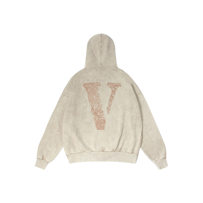 VLONE Fingerprint Washed Hoodie Beige
