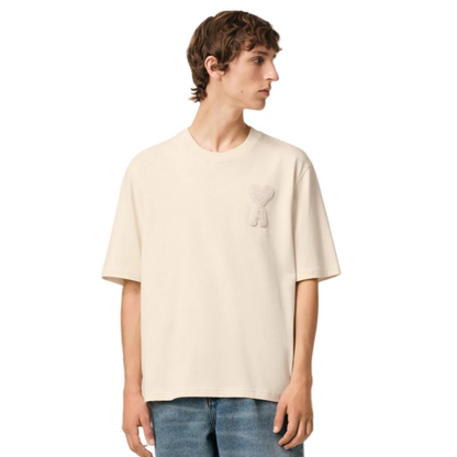 AMI PARIS Ami De Coeur Patch Tee White Cream SS25