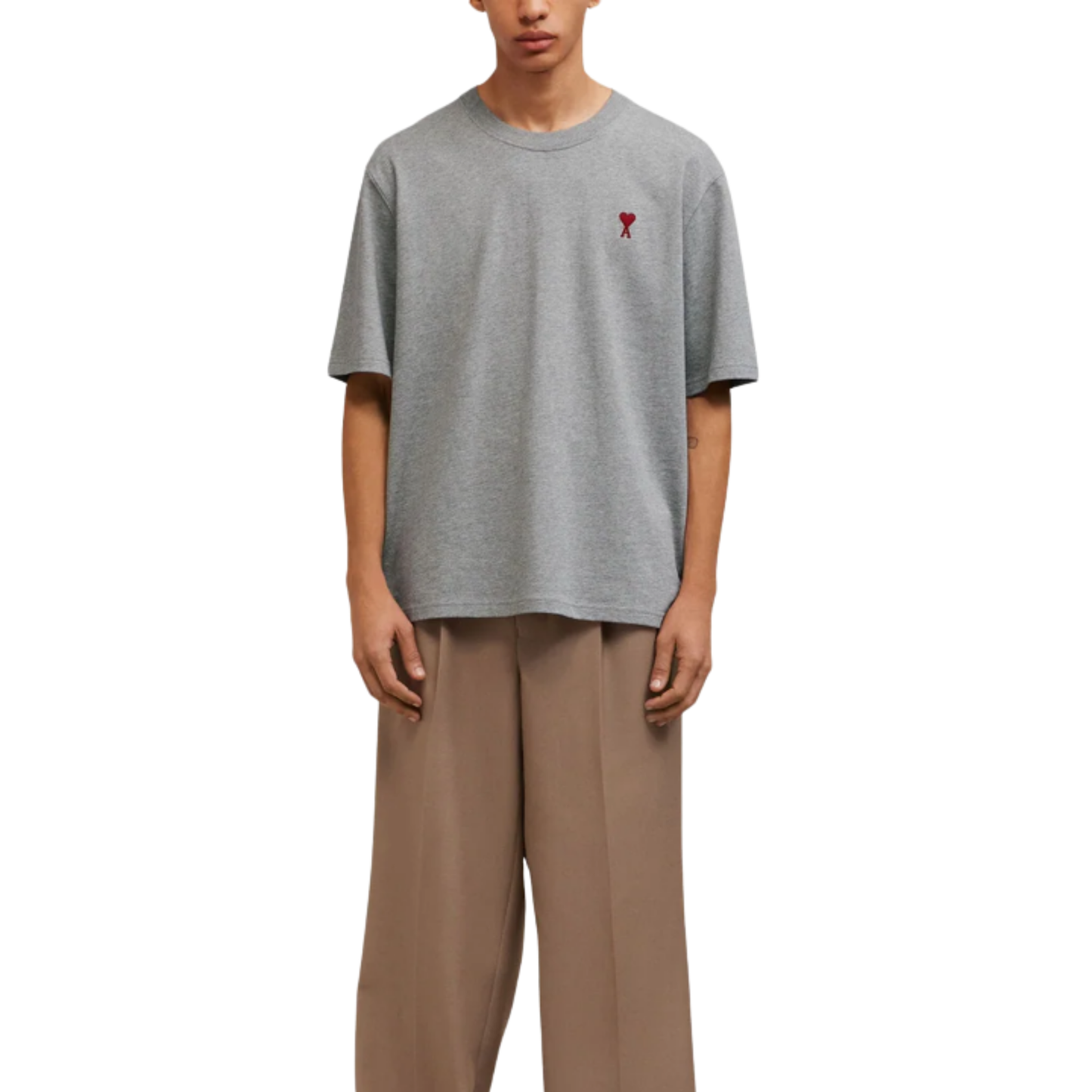 AMI PARIS Ami De Coeur Boxy Fit Tee Grey