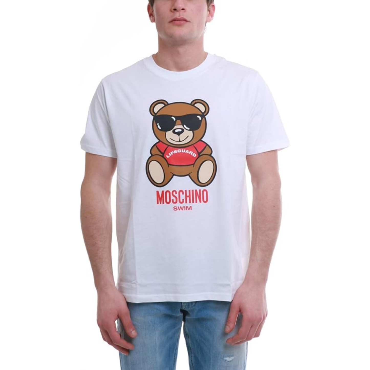 Moschino Swim Lifeguard Bear Tee White