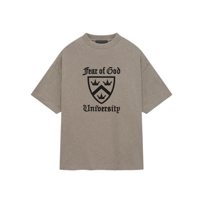 Fear of God Essentials University Logo Heavy Crewneck Tee Heather Grey FW24