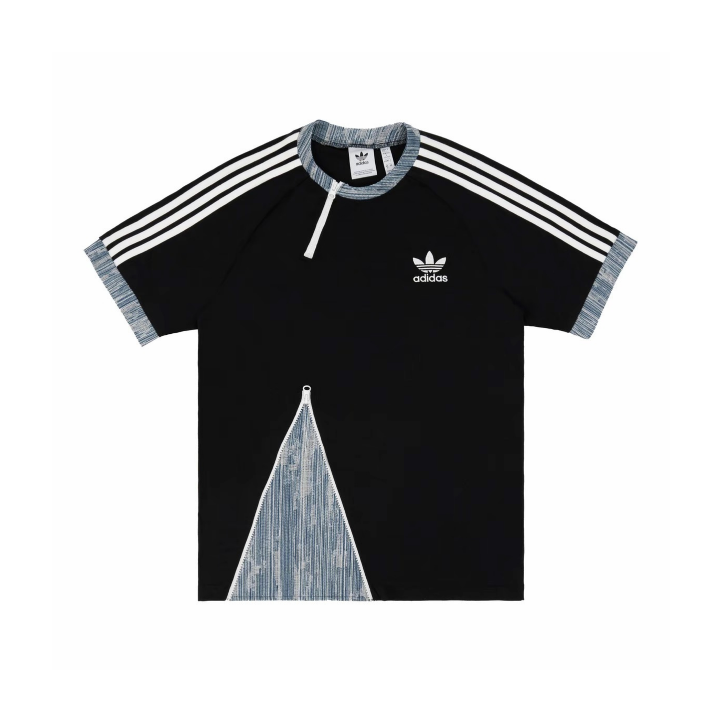 Adidas Adicolor Classics 3-Stripes Tee Black Denim Patchwork KB2459 Front
