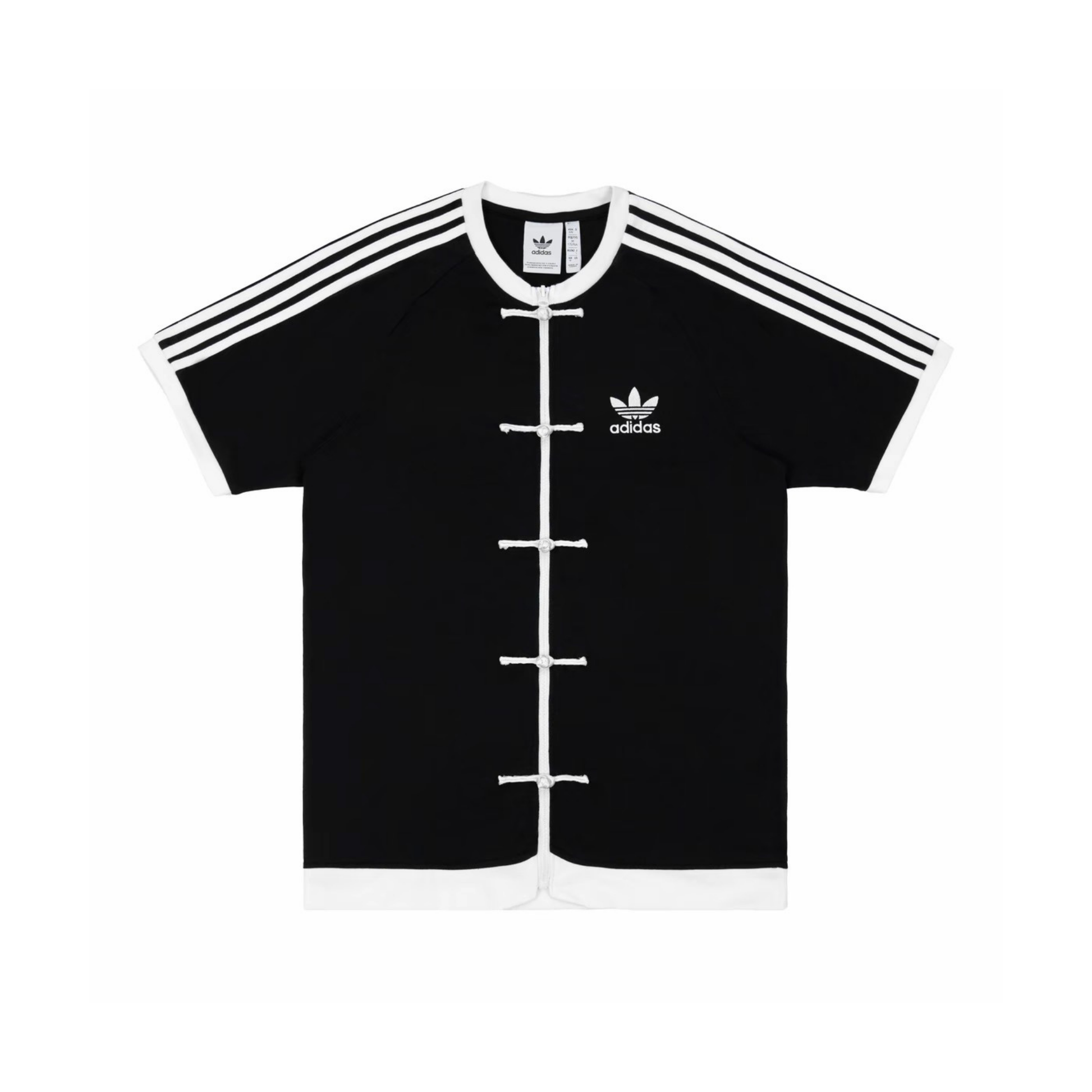 Adidas Adicolor Classics 3-Stripes Tee Black Modern Chinese Tang Suit KB2459 Front