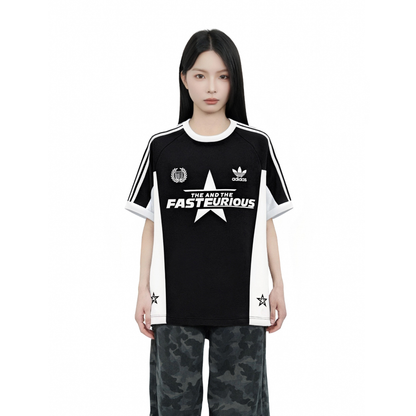 Adidas Adicolor Classics 3-Stripes Tee Black Star Patchwork KB2459 Model Front