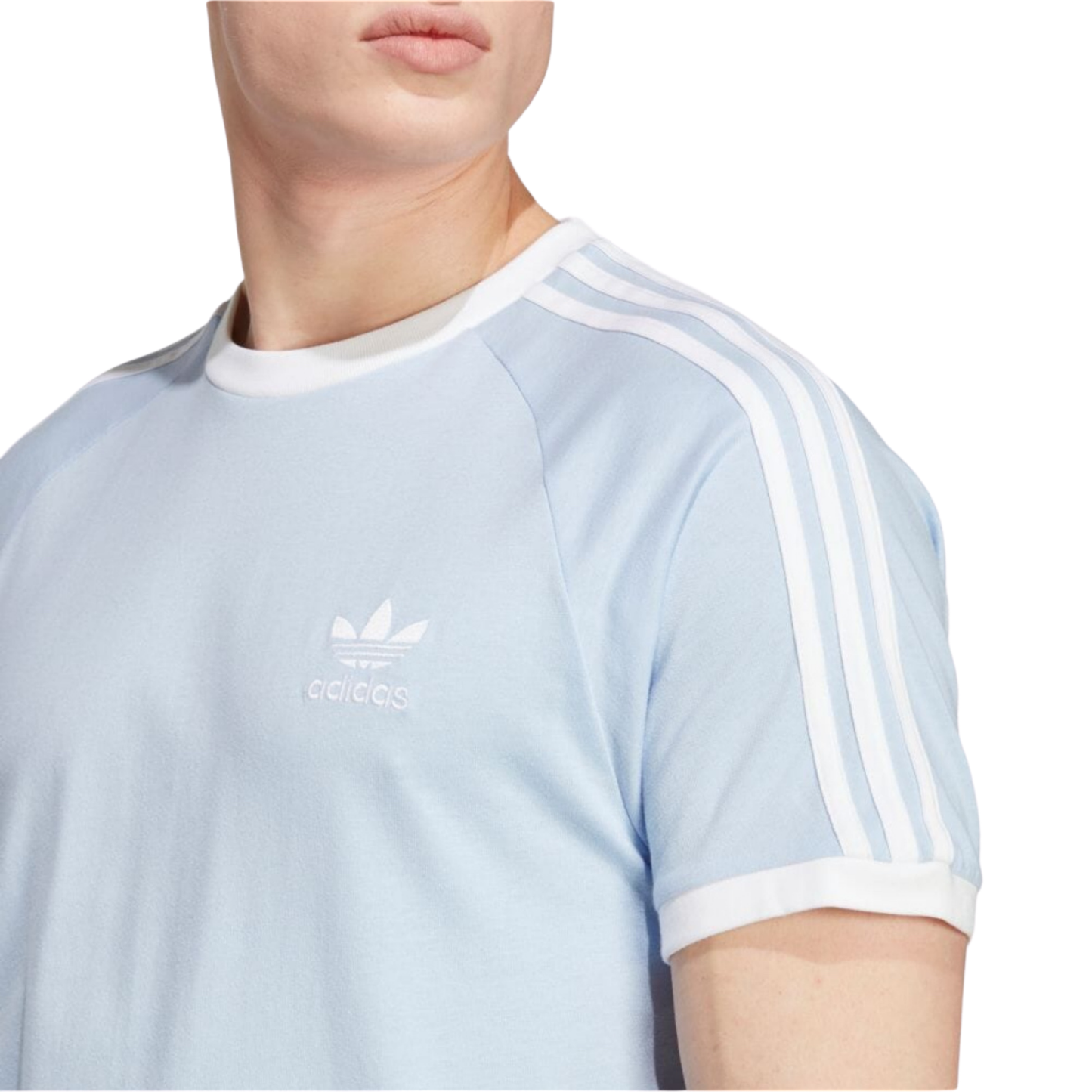 Adidas Adicolor Classics 3-Stripes Tee Blue Dawn IA4844 Front Logo