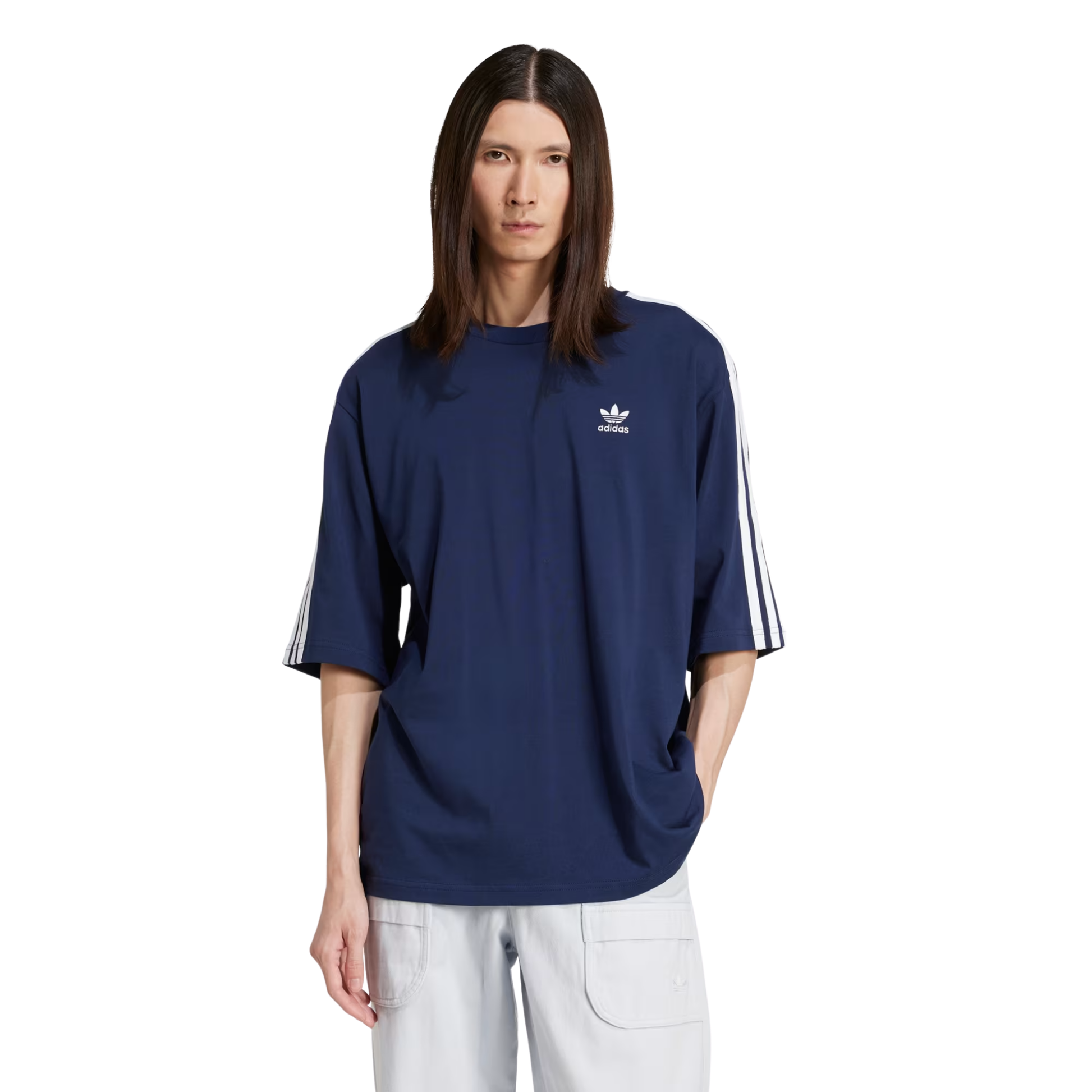 Adidas Adicolor Oversized Tee Night Indigo JP1059 Model Front