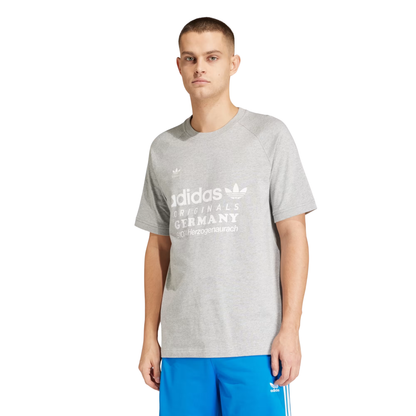 Adidas Retro Graphic Tee Medium Grey Heather IU0224 Model Front